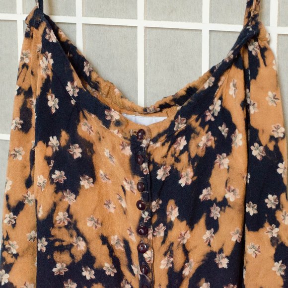 At Last & Co. Floral Bleach Tie Dye Skirt - Picture 1 of 5